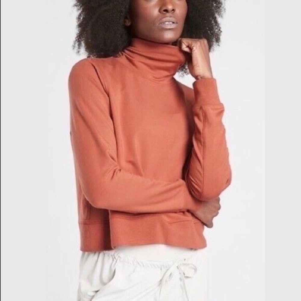 Athleta Rust Turtleneck Long-Sleeve Top